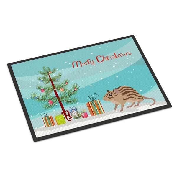 Carolines Treasures 18 x 27 in. Zebra Mouse Merry Christmas Indoor or Outdoor Mat CK4467MAT - main
